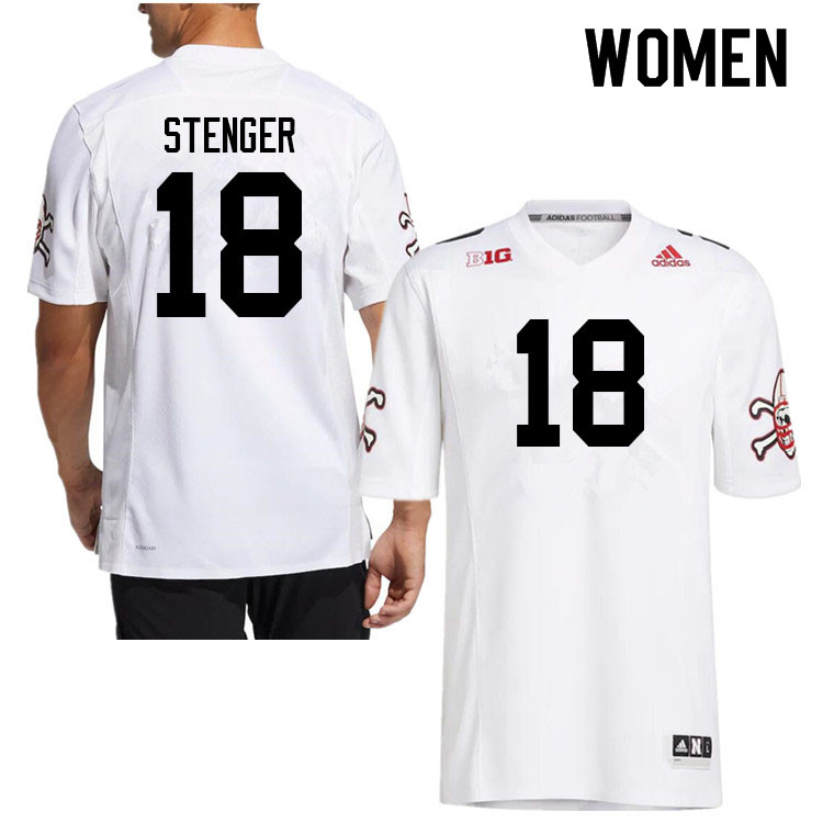 Women #18 Gage Stenger Nebraska Cornhuskers College Football Jerseys Sale-Strategy - Click Image to Close